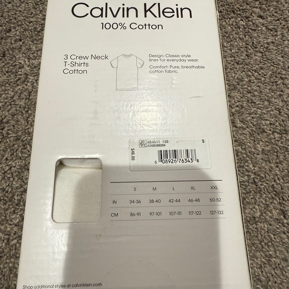 Calvin Klein Men's Classic White Short Sleeve Tee - Picture 3 of 3